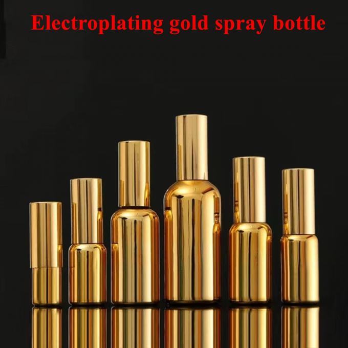 30ml 50ml Electropplating Gold Silver Glass Spray Cosmetics Bottle Gold Essential Oil Bottle