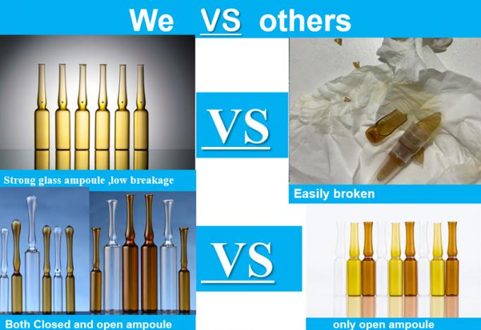 Wholesale Cheap 1ml 2ml 5ml 10ml Empty Glass Ampoules Transparent and Amber Color for Injection Medicine