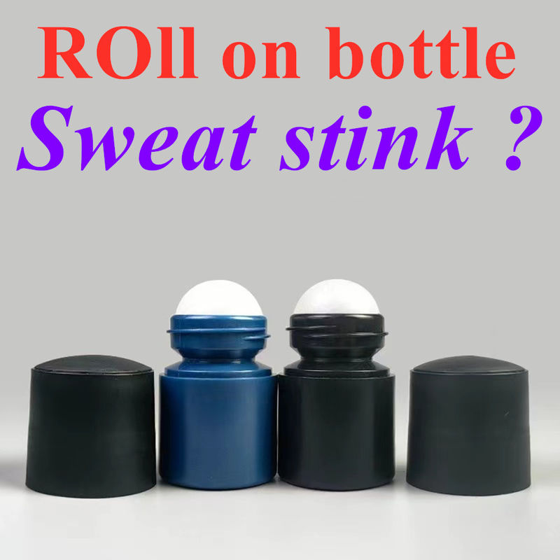 50 ml Siyah Boş HDPE plastik rulo topu Deodorant üzerine plastik rulo Siyah kapağı olan antiperspirant şişe