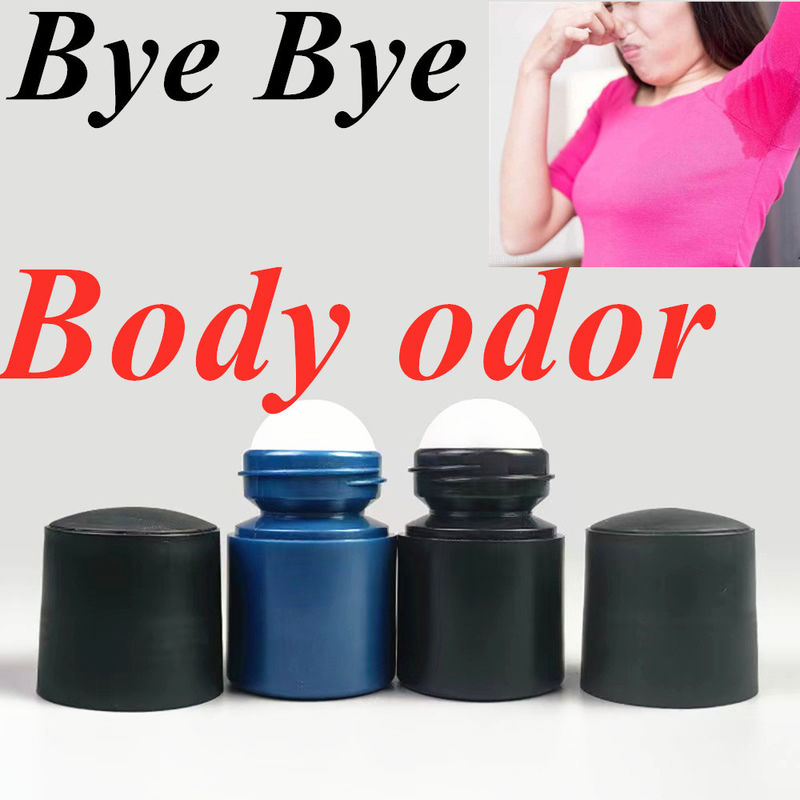 50 ml Siyah Boş HDPE plastik rulo topu Deodorant üzerine plastik rulo Siyah kapağı olan antiperspirant şişe