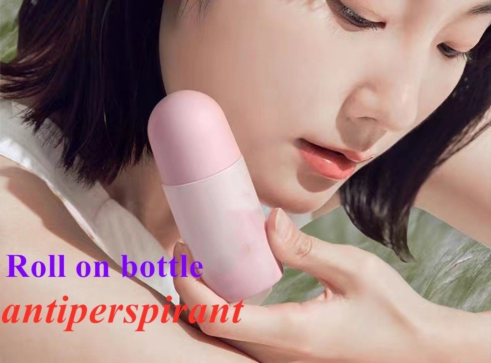50 ml Siyah Boş HDPE plastik rulo topu Deodorant üzerine plastik rulo Siyah kapağı olan antiperspirant şişe