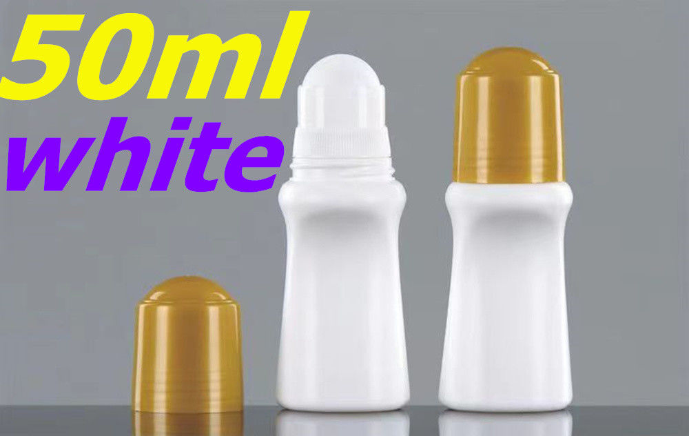 Boş 50ml Esansyel Yağ Kozmetik Plastik HDPE Rol Şişe Şişelerde Beyaz Deodorant Rulo
