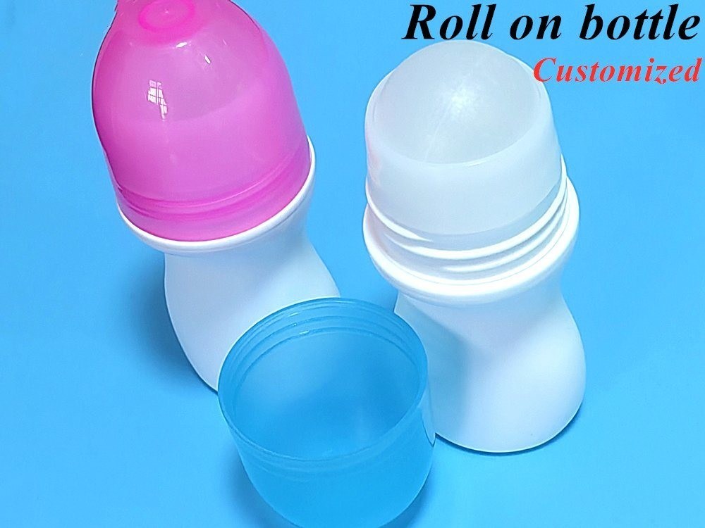 HDPE 30ml 50ml 60ml Silindirik Yuvarlak Rol Şişe üzerinde Plastik Rulo Deodorant şişe Plastik Rol topu ile konteyner