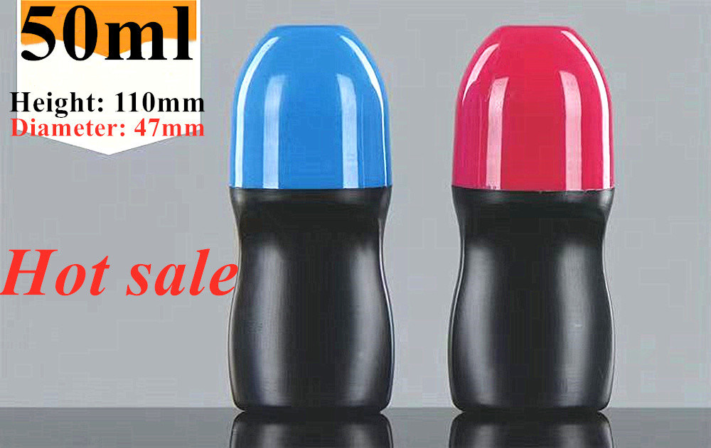 HDPE 30ml 50ml 60ml Silindirik Yuvarlak Rol Şişe üzerinde Plastik Rulo Deodorant şişe Plastik Rol topu ile konteyner
