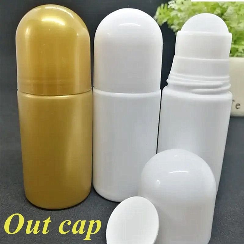 30ml 50ml 60ml HDPE Plastik Beyaz Plastik Deodorant Essential Oil Roller Ball ile şişede