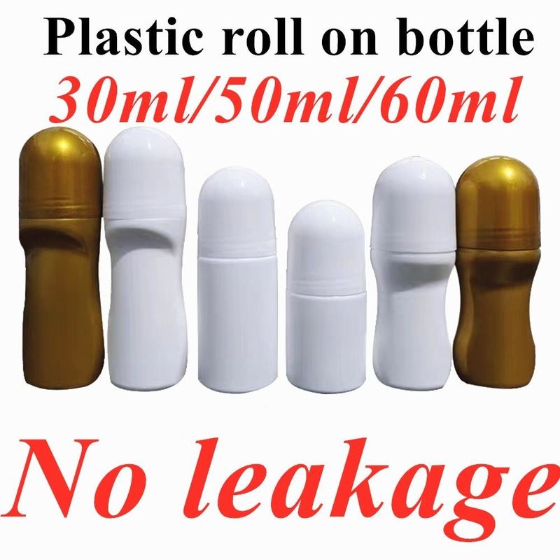 30ml 50ml 60ml HDPE Plastik Beyaz Plastik Deodorant Essential Oil Roller Ball ile şişede