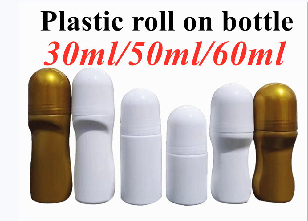 30ml 50ml 60ml Yeniden doldurulabilir boş Esseriyel Yağlar Parfüm Rulo Şişe üzerinde Plastik Roller şişe üzerinde Plastik Roller topu ile