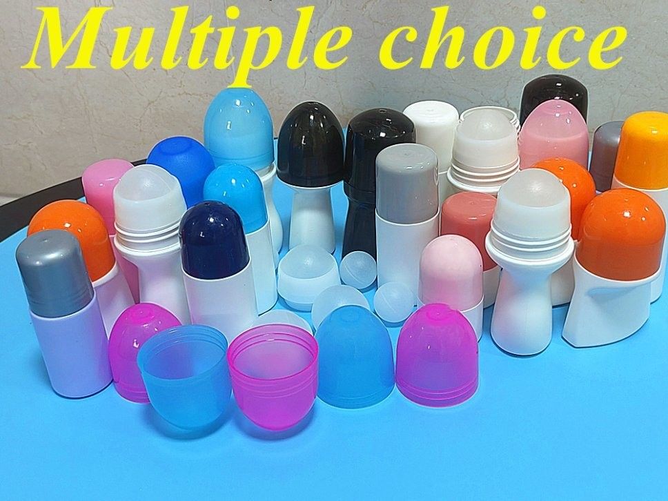 30ml 50ml 100ml boş yuvarlak Paket Konteynerinde Rulo Şişe Beyaz PE Rulo Top Plastik Rulo Deodorant şişe
