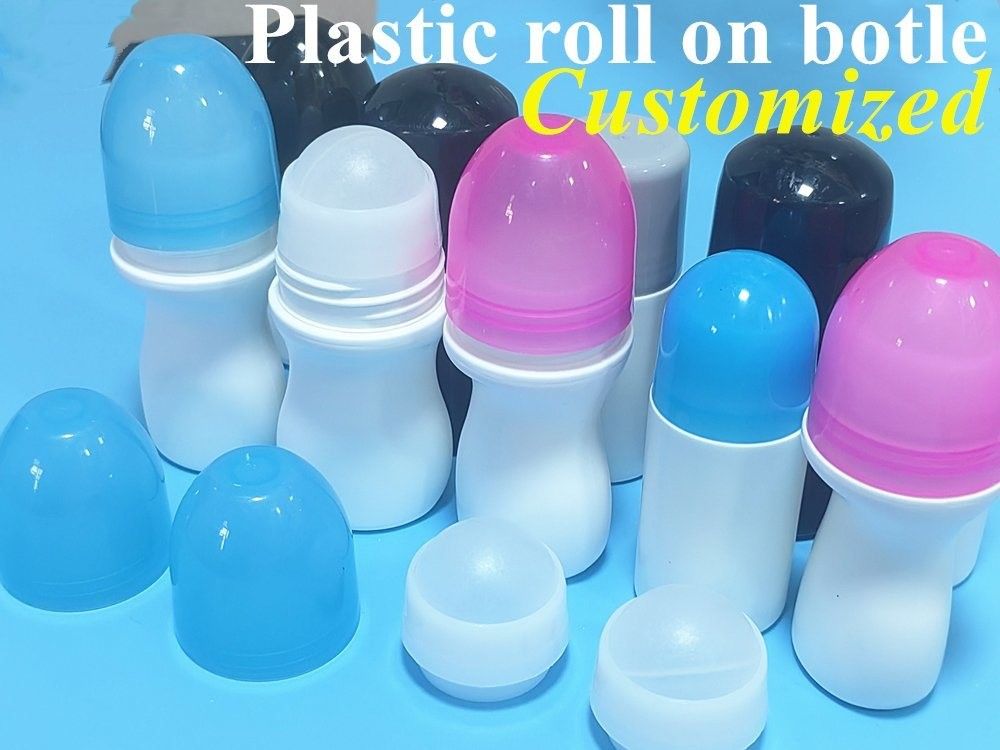 30ml 50ml 100ml boş yuvarlak Paket Konteynerinde Rulo Şişe Beyaz PE Rulo Top Plastik Rulo Deodorant şişe