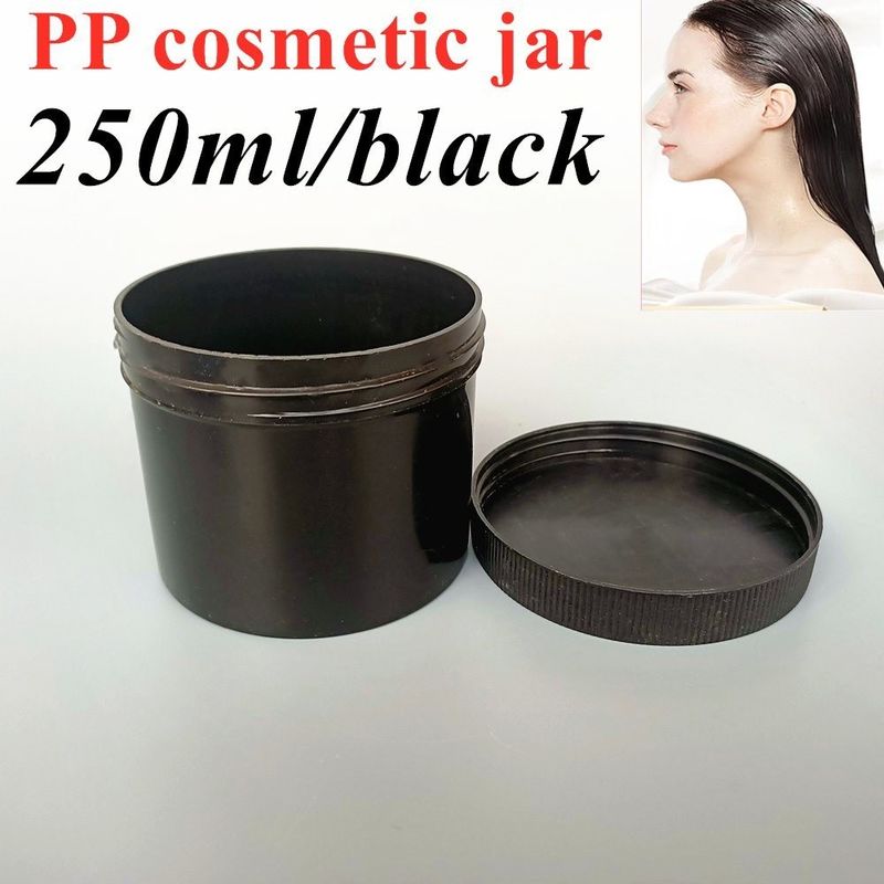 Lüks PP Plastik Kozmetik Kavanoz 150ml 250ml 500ml 4oz Kozmetik Kavanoz Beyaz Şeffaf Siyah Mavi PP Plastik krem kavanoz