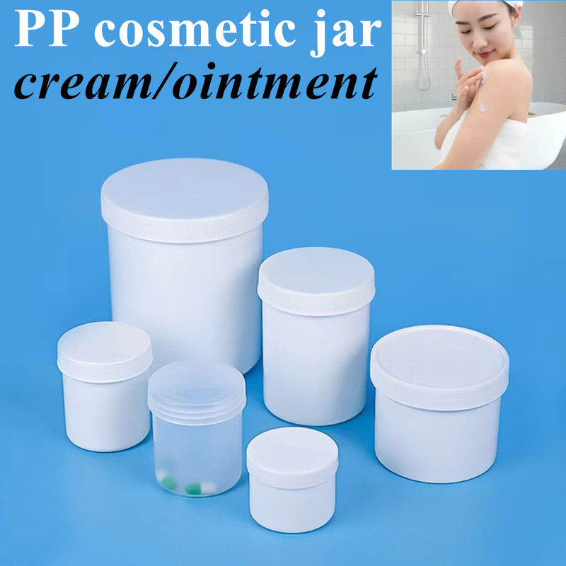 8oz 16oz 250ml 500ml Beyaz Siyah PP Kozmetik Plastik Kavanoz Saçlar Vücut Tereyağı Plastik Mantar Yüz Kremi Kozmetik Kavanoz