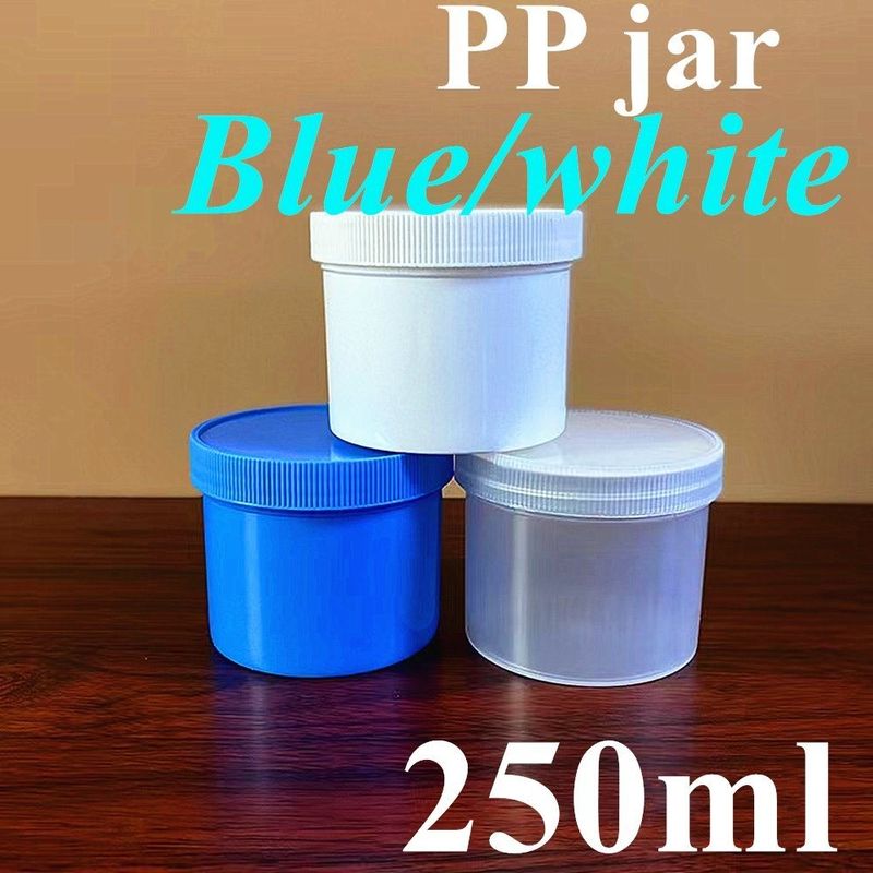 12oz 16oz 6oz 8oz 150ml 250g 500g Beyaz Açık Siyah Kırmızı Mavi Yuvarlak Geniş Ağızlı PP plastik kozmetik merhem kavanozu