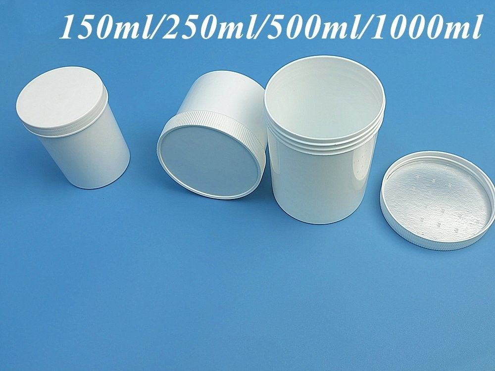 150ml 250ml 500ml 1000ml PP Plastik Beyaz Boş Lüks Yuvarlak Krem merhem PP Kavanoz Kozmetik kavanoz Kapaklı ambalaj