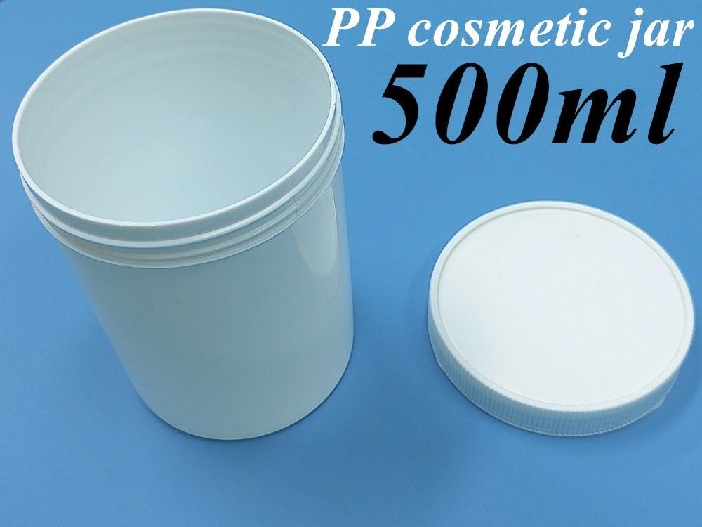 250g 500g Boş Beyaz Plastik Krem Kavanozu Kozmetik Paketleme için Yuvarlak Krem Kavanozu PP merhem Plastik Kavanoz
