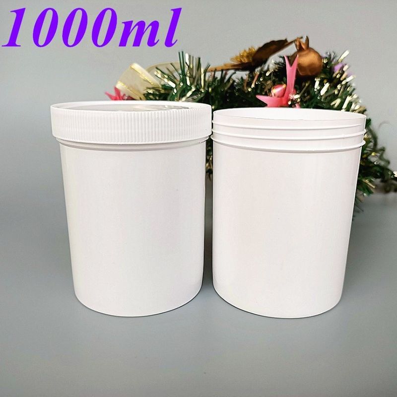 Geniş Ağız 150ml 250ml 500ml 1000ml PP Plastik Kavanoz Kozmetik Ambalaj Saç Balmumu Vücut Kozmetik Kavanoz Makyaj Kavanozu