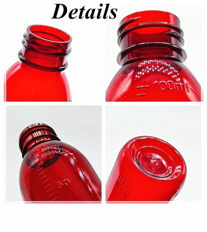 100ml 120ml 150ml 200L Özel Boş Plastik Amber Şurubu Şişe Oral Sıvı Tıbbı Evcil Hayvanlar İçeriği Öksürük Şurubu Şişe