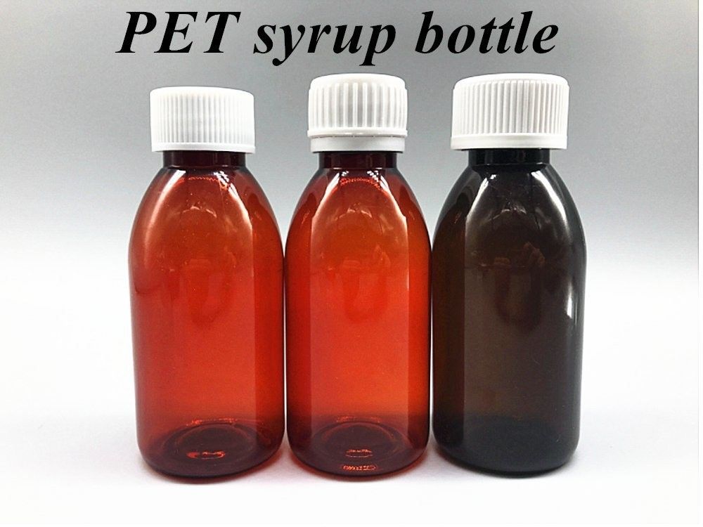 100ml 120ml 150ml İlaç Plastik Şişe Evcil hayvanlar için öksürük şurubu Şişe Plastik öksürük şurubu Sıvı Yuvarlak şişe vida kapağı ile