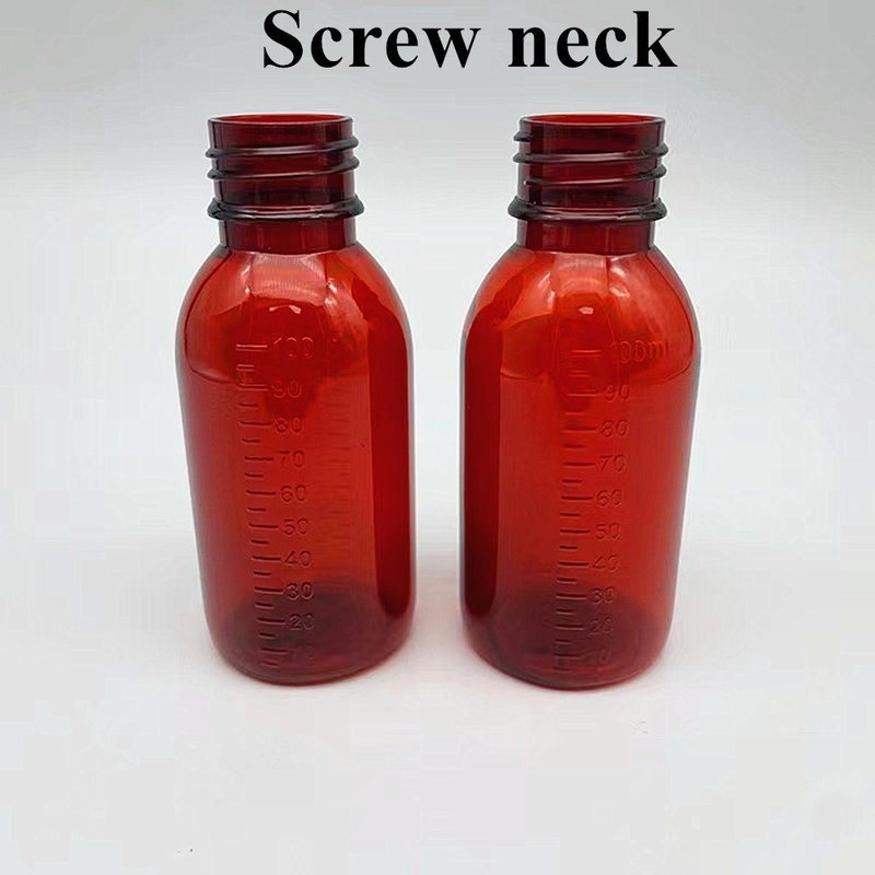 100 ml 120 ml 150 ml Ample Pet Red Container Öksürük Şurubu Şişe İlaç oral sıvı kahverengi Plastik şişeler