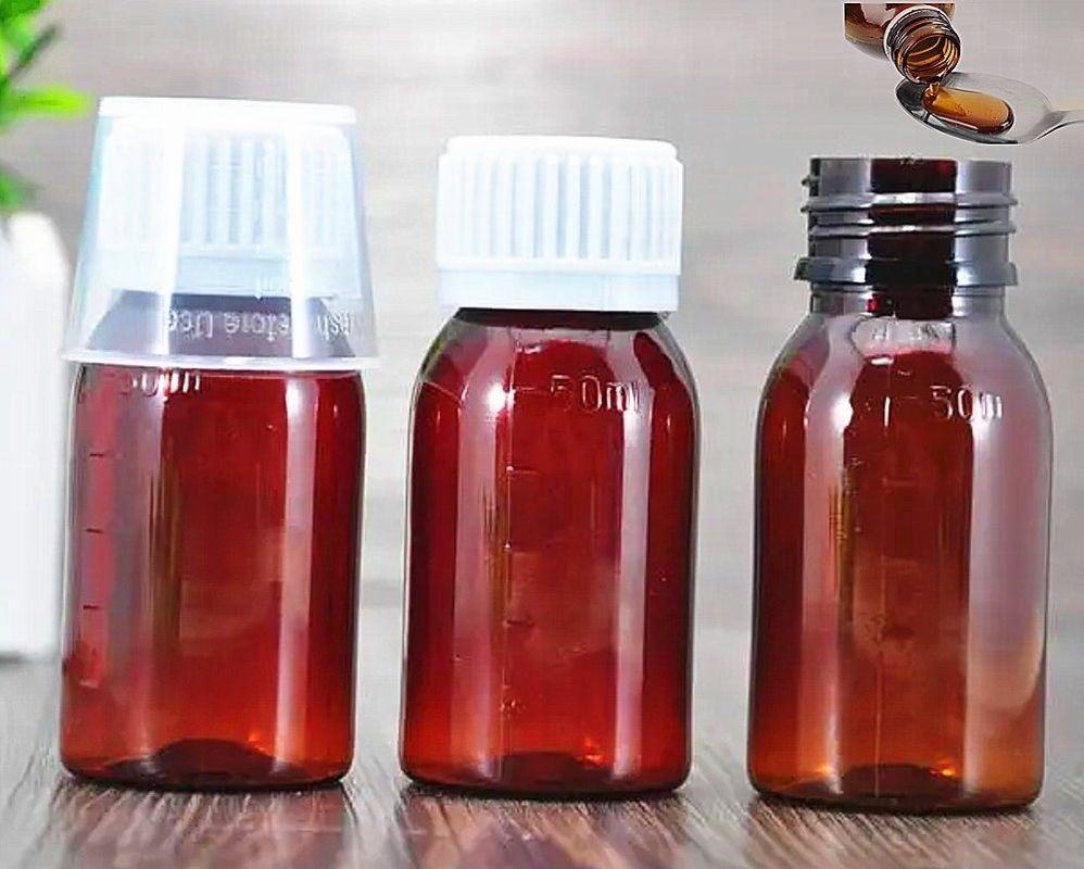 100 ml 120 ml Oral Liquid Pet Amber Cough Syrup Container Amber Empty Cough Syrup Bottle with Ropp Cap 100 ml 120 ml Oral Liquid Pet Amber Cough Syrup Container