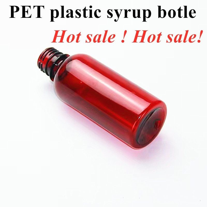 100 ml 120 ml Öksürük Şurubu Şişe Oral Sıvı Plastik Şişe PET Boş Yuvarlak Amber Şurubu Plastik Şişe