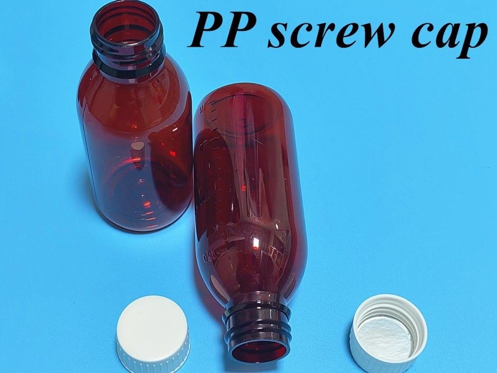 100 ml 120 ml 150 ml DIN28 Plastik PET Kahverengi Oral Sıvı Şişe Amber Tükürük Şurubu Şişe Ropp Cap için