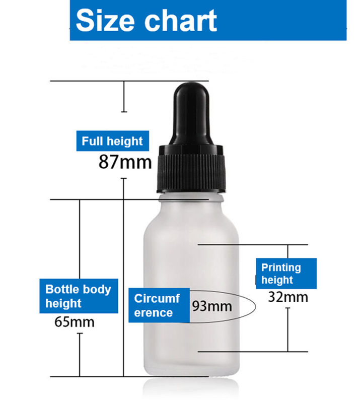 10ml 15ml 20ml 30ml 50ml Beyaz Dondurulmuş Cam Esanslı Yağ Şişesi Serum Yağ Şişesi