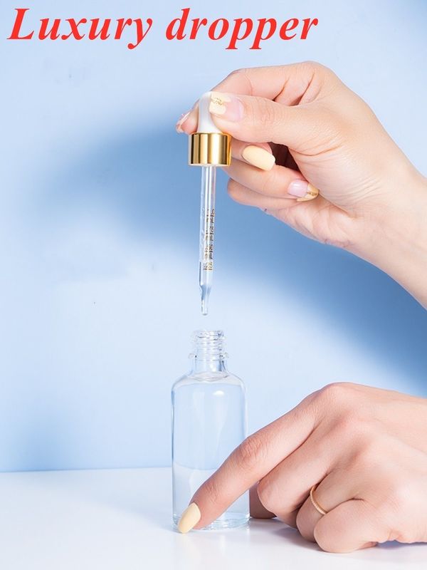 10ml 20ml 30ml Boş Yuvarlak Beyaz Dondurulmuş Cam Temel Yağ Şişesi Saç Bakımı Serumu Kozmetik Kullanımı Damla ile