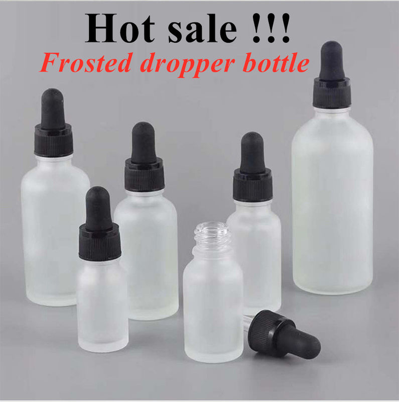 Lüks 15ml 20ml 30ml 50ml Boş Önemli Yağ Mat Beyaz Dondurulmuş kehribar Önemli Yağ Cam Damla Şişe