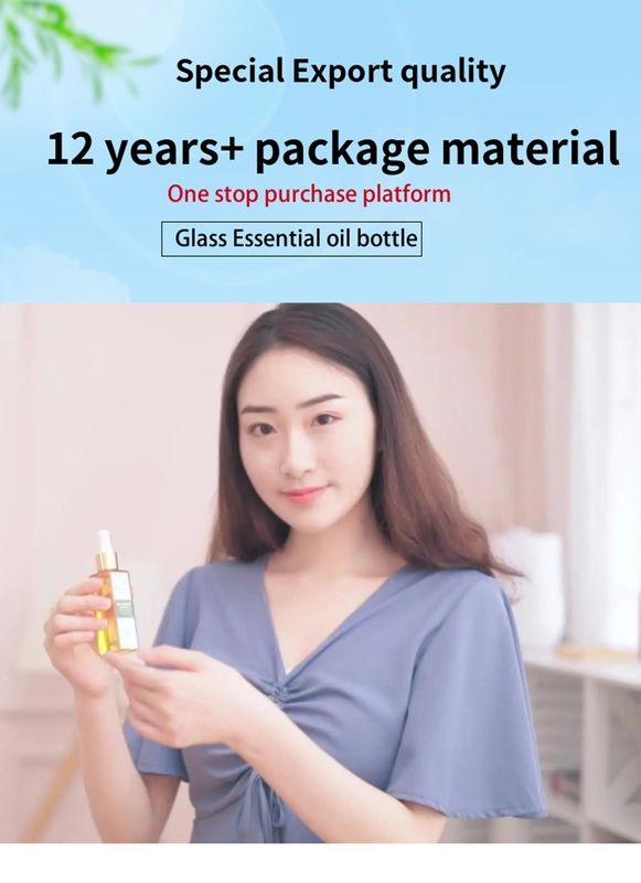 10ml 20ml 30ml 50ml 100ml Eşit Omuz Cam Esanslı Yağ Şişesi Serum deri bakımı için Beyaz Dondurulmuş Damla Şişe