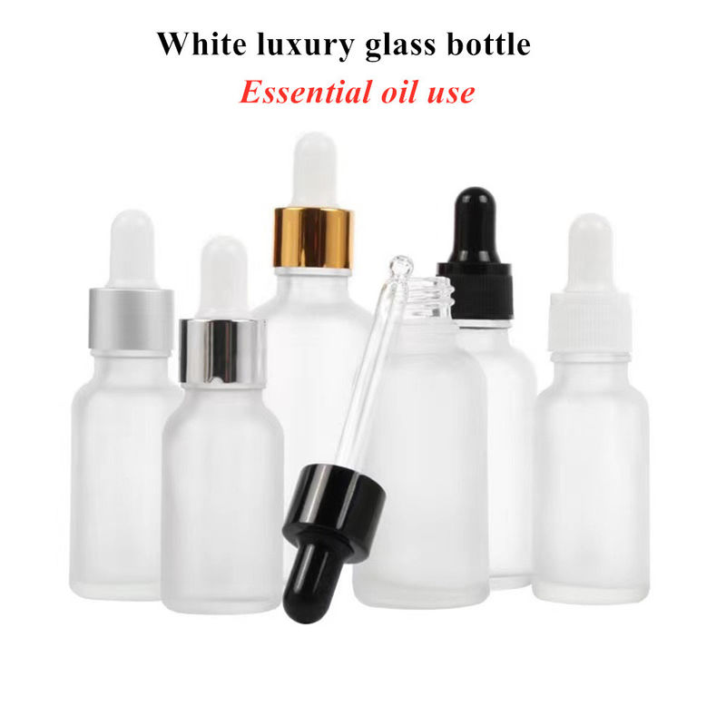 1 oz 2 oz 5ml 10ml 15ml 20ml 30ml 50ml Boş Esansyel Yağ Deri Bakım Serumu Yüz El Kullanımı Beyaz Dondurulmuş Cam Damla Şişe