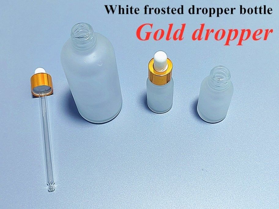 5ml 10ml 15ml 20ml 30ml 50ml boş yuvarlak kozmetik Essential Oil Flask Dondurulmuş Beyaz Cam Flaska Cam Pipette