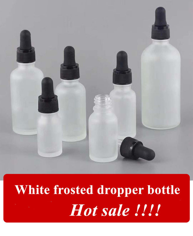 20ml 30ml50ml 2oz Kozmetik Kişisel Bakım Göz Esansiyel Yağı Cam Beyaz Dondurulmuş Damla Şişesi Damla Kapaklı