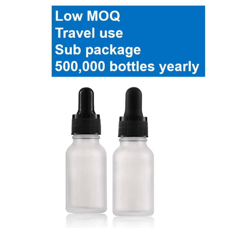 Lüks 1 oz 2 oz 10ml 15ml 20ml 30ml 50ml Boş yuvarlak deri bakım serum Essential Oil Eye White Frosted Glass Dropper Flask