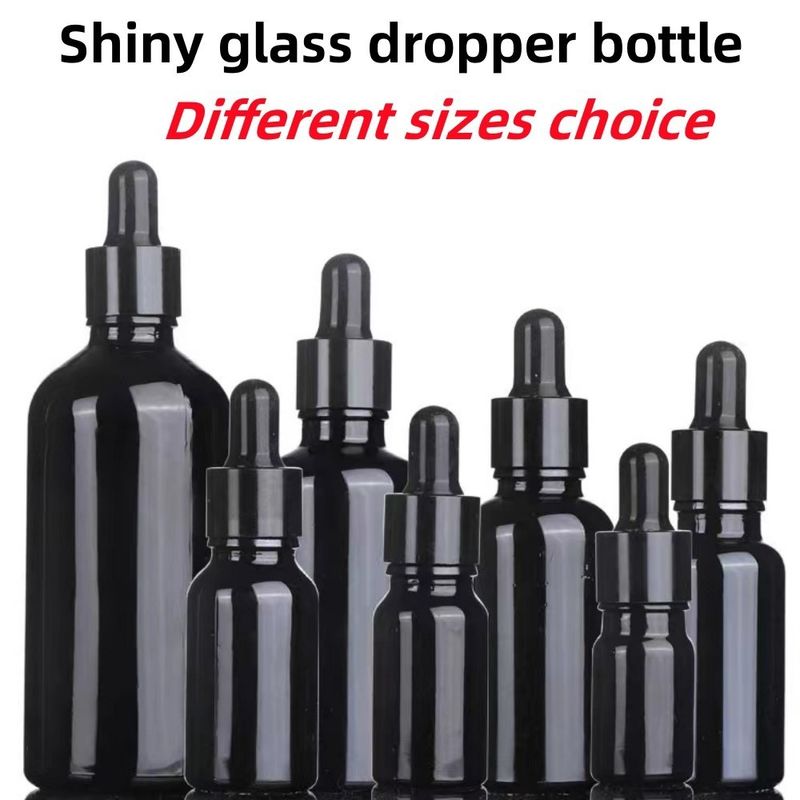 5ml 10ml 15ml 30ml koyu mor cam serum şişesi cilt bakımı kozmetik ambalajı pipet kapağı olan cam damlatıcı şişe