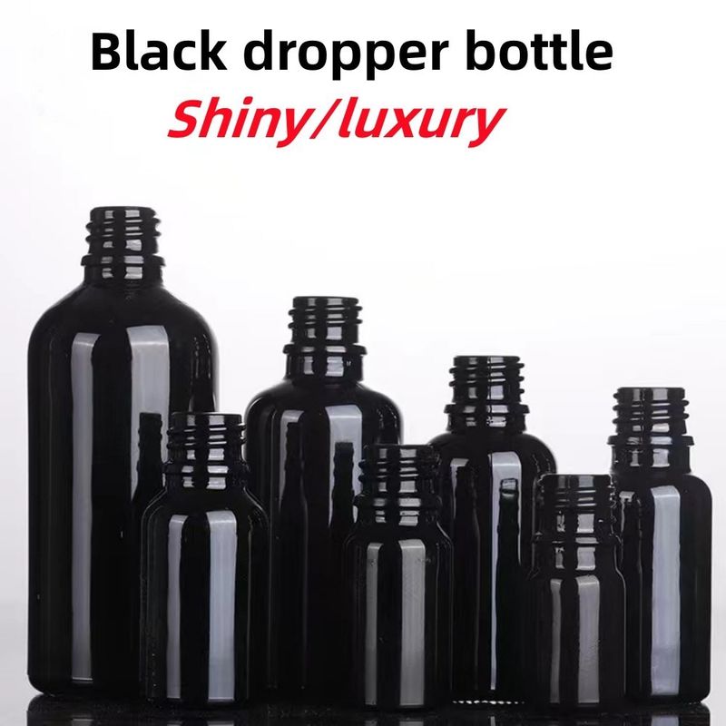 5ml 10ml 15ml 30ml koyu mor cam serum şişesi cilt bakımı kozmetik ambalajı pipet kapağı olan cam damlatıcı şişe