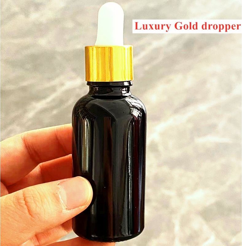 5ml 10ml 15ml 30ml koyu mor cam serum şişesi cilt bakımı kozmetik ambalajı pipet kapağı olan cam damlatıcı şişe