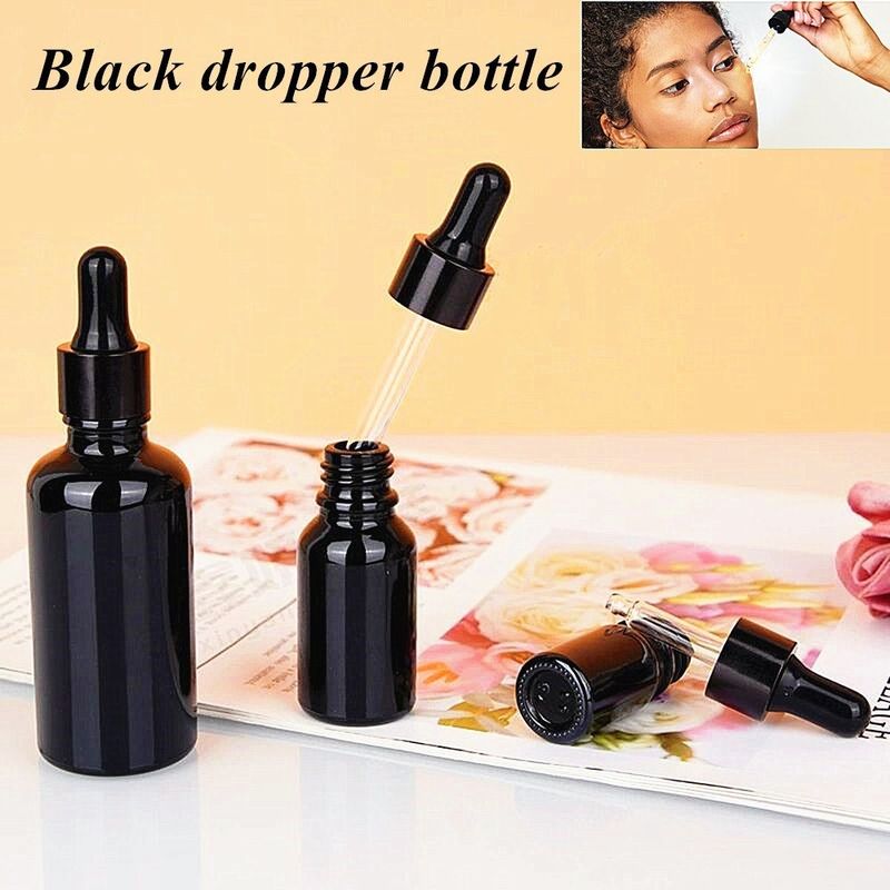 Parlak Siyah Cam Damla Şişeleri 30ml 10ml 15ml 20ml 50ml Boş Cam Damla Şişesi
