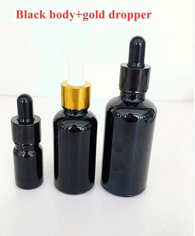 Cümle Fiyatlı 5ml 10ml 15ml 20ml 30ml 50ml Boş Siyah Renkli Cam Esseriyel Yağ Şişeleri Damla ile