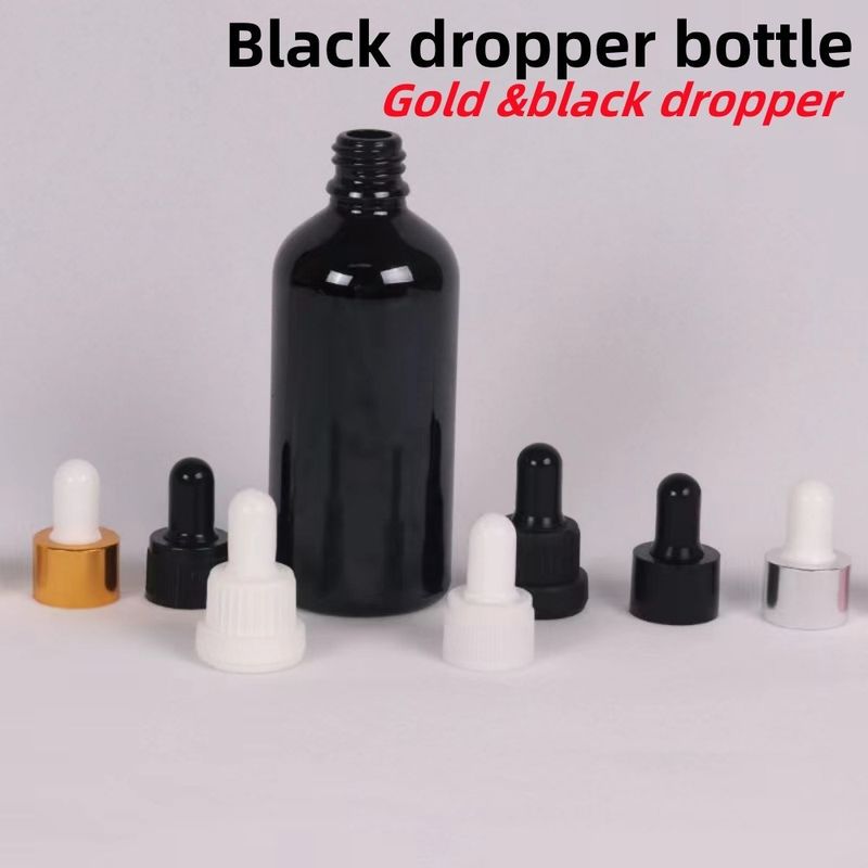 10ml 20ml 30ml 50ml Siyah Cam Damla Şişe Şişe Essential Oil Cam Şişe Çocuklara karşı koruyucu cam şişe