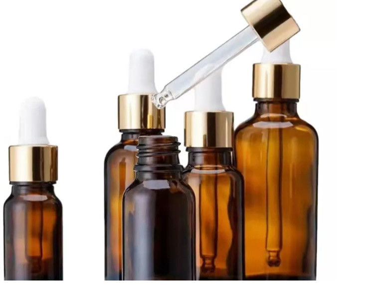 Essential Oil Packaging 1OZ 2OZ 20ml 30ml 50ml Amber Essential Oil Serum Çocuk Koruma Kapalı Cam Damla Şişe