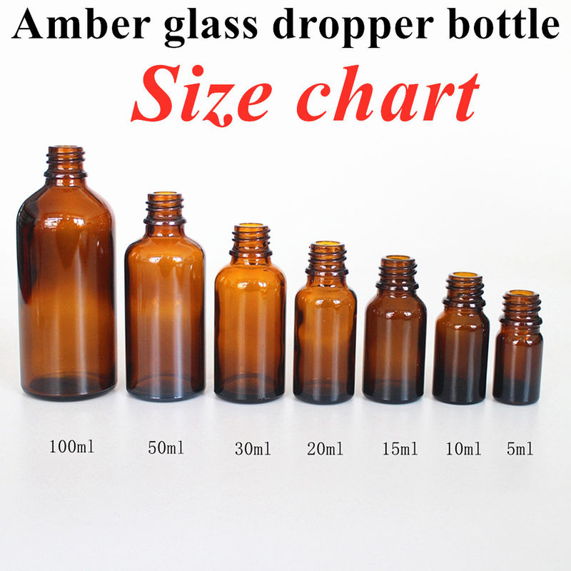 Sıcak Satış Boş Lüks Amber Kahverengi 10ml 15ml 20ml 30ml 50ml 60ml Sera Paketi İçin Cam Esansiyel Yağ Şişesi