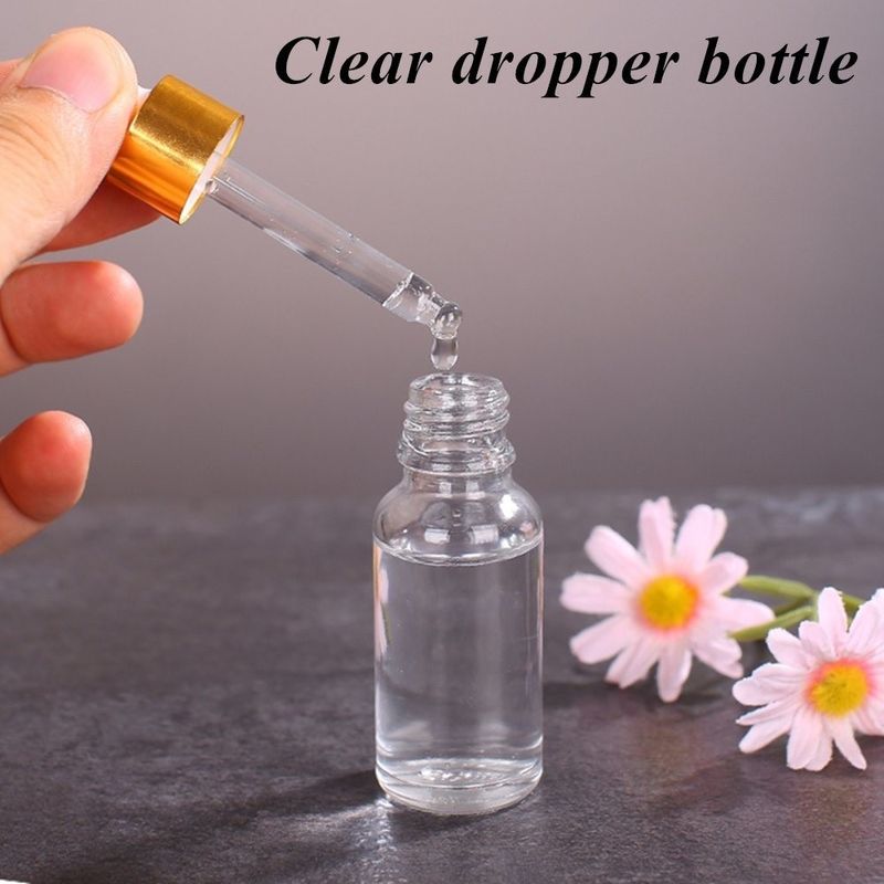 15 ml 20 ml 50 ml 100 ml lüks boş Açık Şeffaf Serum saç Essential Oil Glass Dropper Flask