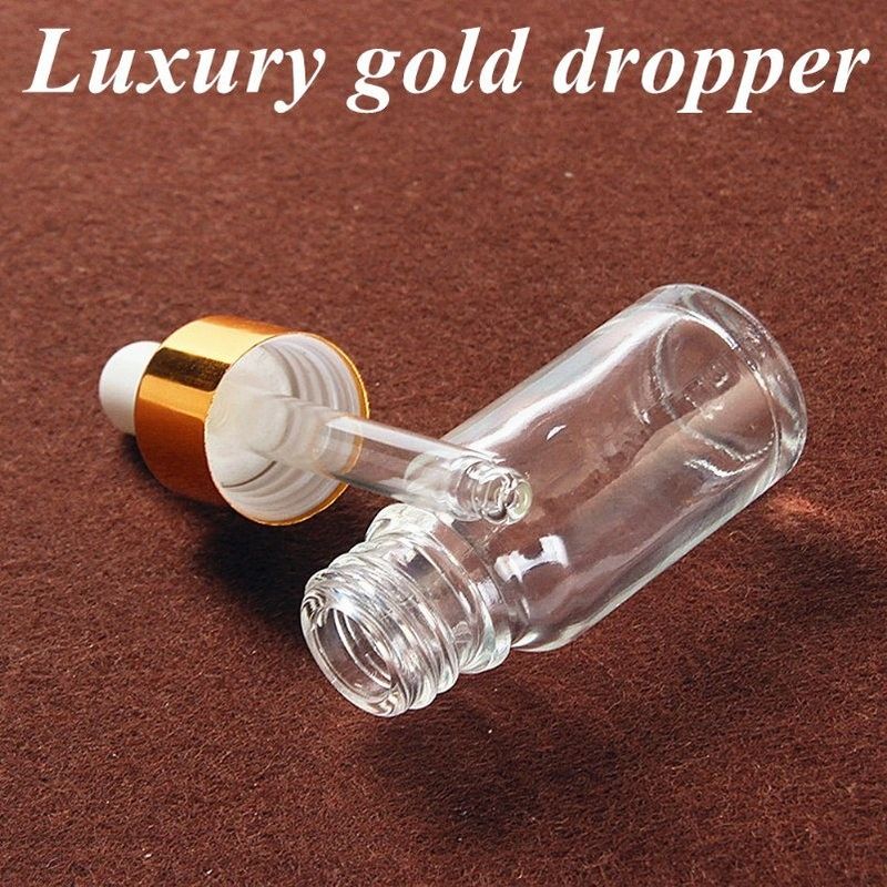 15 ml 20 ml 50 ml 100 ml lüks boş Açık Şeffaf Serum saç Essential Oil Glass Dropper Flask