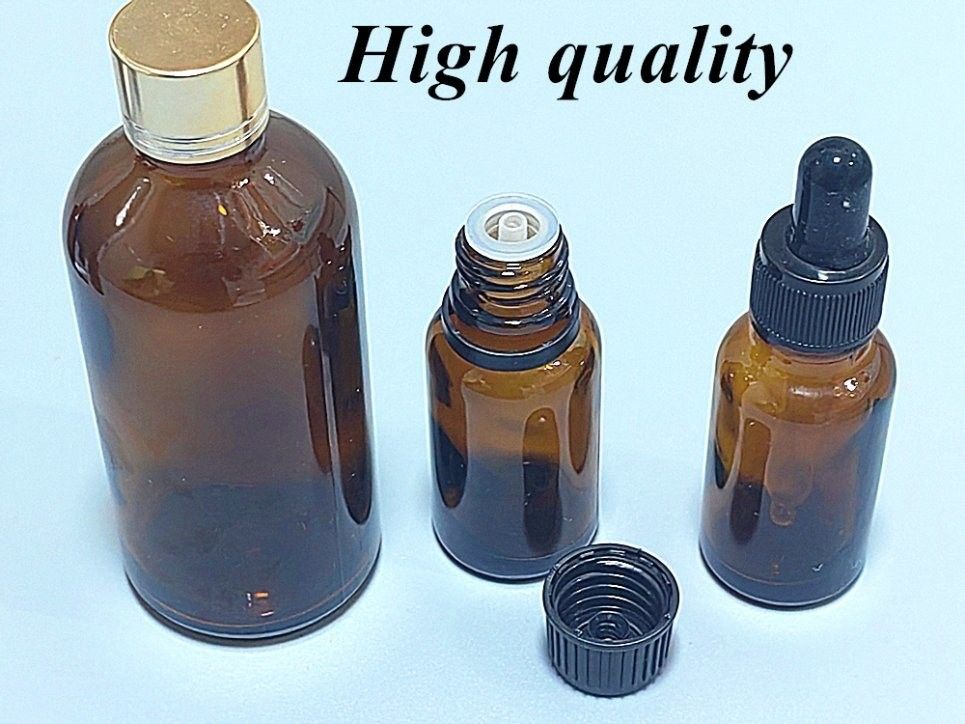 5ml 15ml 20ml 30ml 50ml Kozmetik Paketleme Yuvarlak plastik Yaka Yüz Fesyenel Yağı Amber Fesyenel Yağı Damla Şişe