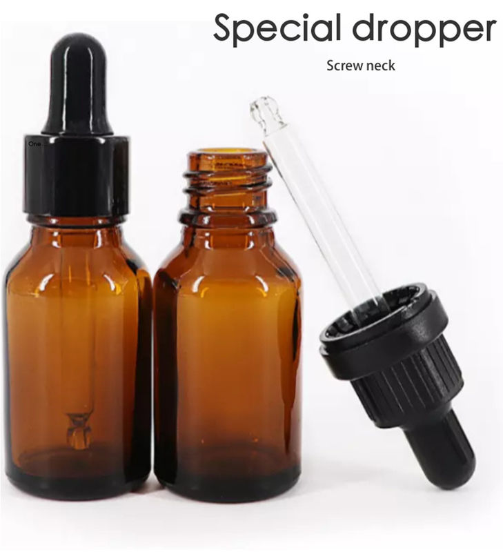 30 ml 50 ml Boş Yuvarlak Amber Seyahat Taşınabilir serum cilt bakımı Essential Oil Glass Dropper Bottle with Childproof Dropper