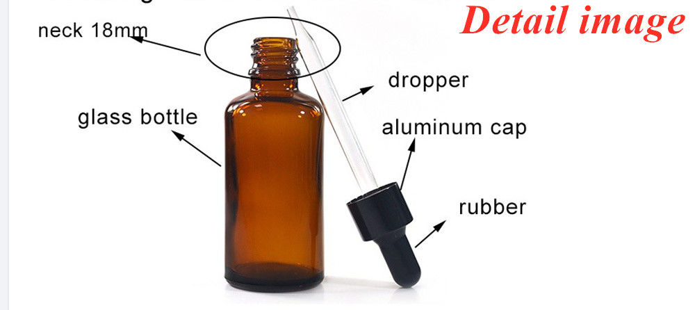 30 ml 50 ml Boş Yuvarlak Amber Seyahat Taşınabilir serum cilt bakımı Essential Oil Glass Dropper Bottle with Childproof Dropper