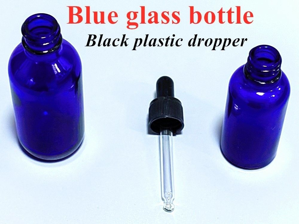 10ml 20ml 30ml 50ml Boş Boston Yuvarlak Kozmetik Paket Boş Mavi Esansyel Yağ Cam Damla Şişesi Damla Kapaklı