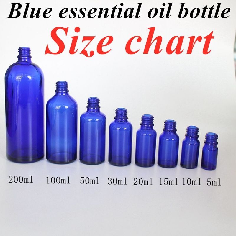 20 ml 30 ml Essential Oil serum cilt bakımı kozmetik paket şişe Cobal Blue Glass Dropper Flask