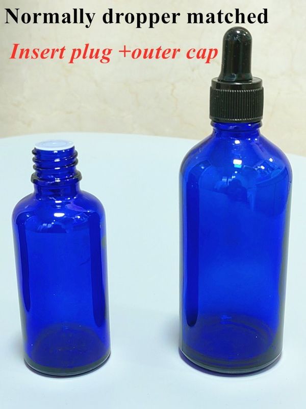 20 ml 30 ml Essential Oil serum cilt bakımı kozmetik paket şişe Cobal Blue Glass Dropper Flask