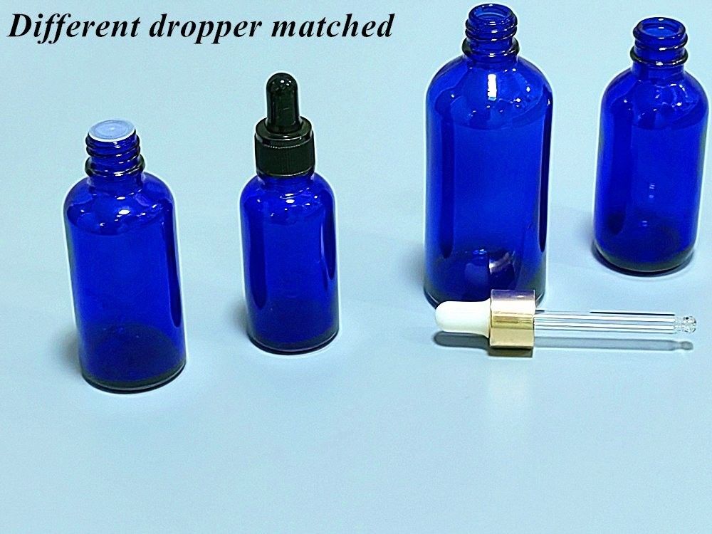 20 ml 30 ml Essential Oil serum cilt bakımı kozmetik paket şişe Cobal Blue Glass Dropper Flask